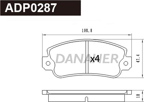 Danaher ADP0287 - Set placute frana,frana disc aaoparts.ro
