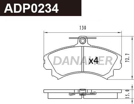 Danaher ADP0234 - Set placute frana,frana disc aaoparts.ro