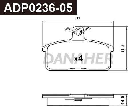 Danaher ADP0236-05 - Set placute frana,frana disc aaoparts.ro
