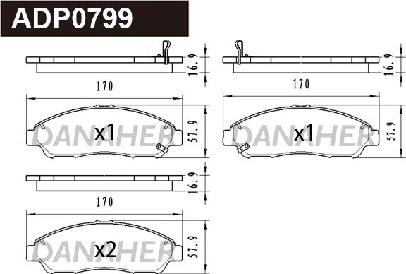 Danaher ADP0799 - Set placute frana,frana disc aaoparts.ro