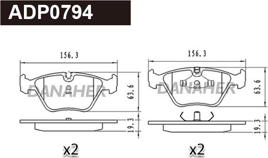 Danaher ADP0794 - Set placute frana,frana disc aaoparts.ro