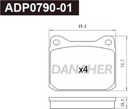 Danaher ADP0790-01 - Set placute frana,frana disc aaoparts.ro