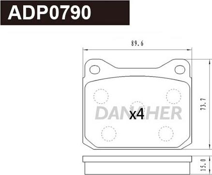 Danaher ADP0790 - Set placute frana,frana disc aaoparts.ro