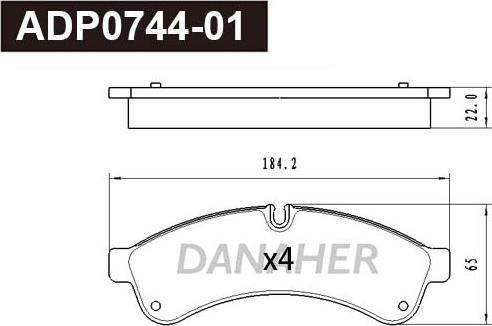 Danaher ADP0744-01 - Set placute frana,frana disc aaoparts.ro