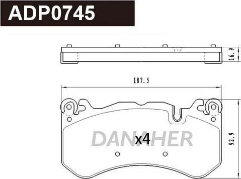 Danaher ADP0745 - Set placute frana,frana disc aaoparts.ro
