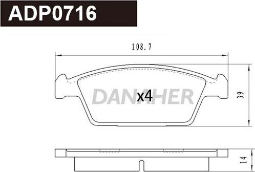 Danaher ADP0716 - Set placute frana,frana disc aaoparts.ro