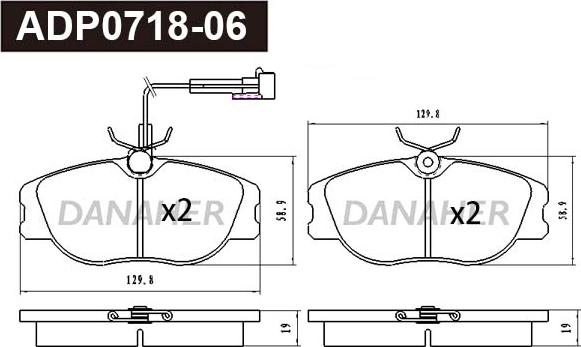 Danaher ADP0718-06 - Set placute frana,frana disc aaoparts.ro
