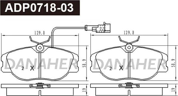 Danaher ADP0718-03 - Set placute frana,frana disc aaoparts.ro