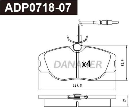 Danaher ADP0718-07 - Set placute frana,frana disc aaoparts.ro