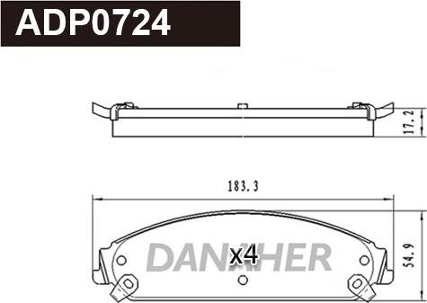 Danaher ADP0724 - Set placute frana,frana disc aaoparts.ro