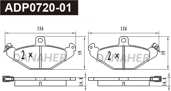Danaher ADP0720-01 - Set placute frana,frana disc aaoparts.ro