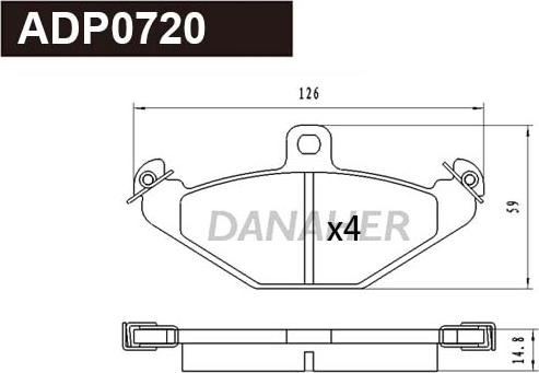 Danaher ADP0720 - Set placute frana,frana disc aaoparts.ro
