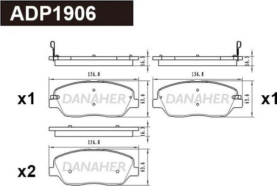 Danaher ADP1906 - Set placute frana,frana disc aaoparts.ro