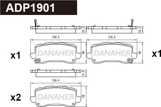 Danaher ADP1901 - Set placute frana,frana disc aaoparts.ro