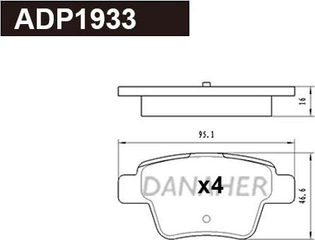 Danaher ADP1933 - Set placute frana,frana disc aaoparts.ro