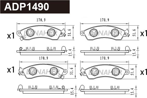 Danaher ADP1490 - Set placute frana,frana disc aaoparts.ro