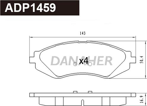 Danaher ADP1459 - Set placute frana,frana disc aaoparts.ro