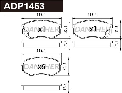 Danaher ADP1453 - Set placute frana,frana disc aaoparts.ro