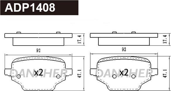 Danaher ADP1408 - Set placute frana,frana disc aaoparts.ro