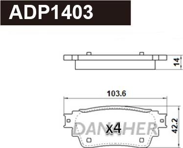 Danaher ADP1403 - Set placute frana,frana disc aaoparts.ro