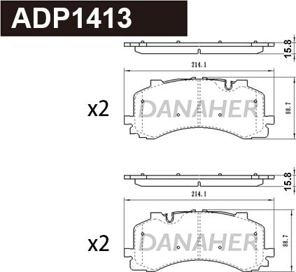 Danaher ADP1413 - Set placute frana,frana disc aaoparts.ro