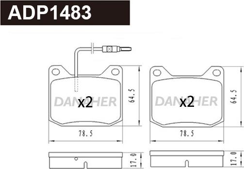 Danaher ADP1483 - Set placute frana,frana disc aaoparts.ro