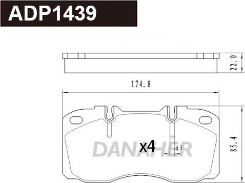 Danaher ADP1439 - Set placute frana,frana disc aaoparts.ro