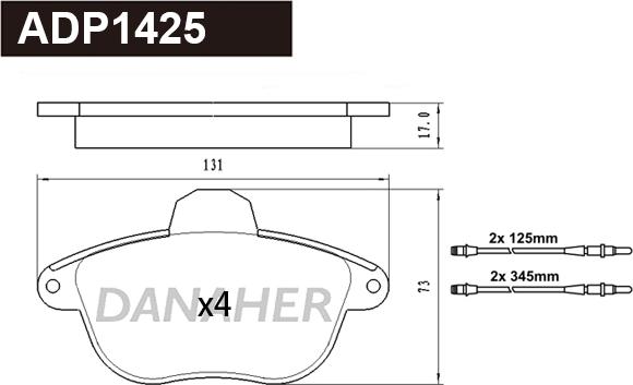 Danaher ADP1425 - Set placute frana,frana disc aaoparts.ro