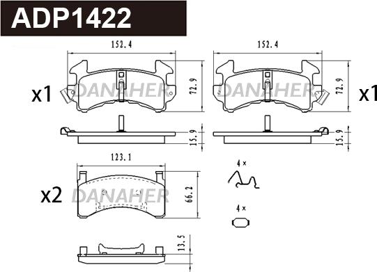 Danaher ADP1422 - Set placute frana,frana disc aaoparts.ro