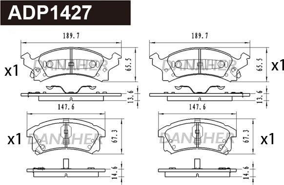 Danaher ADP1427 - Set placute frana,frana disc aaoparts.ro