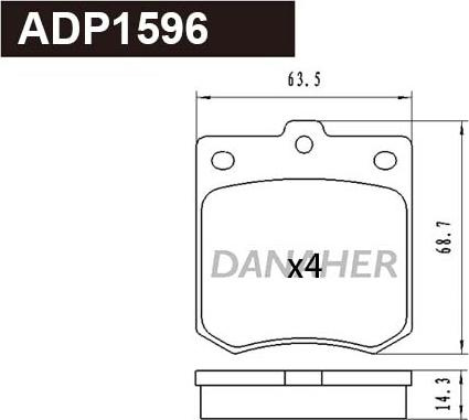 Danaher ADP1596 - Set placute frana,frana disc aaoparts.ro