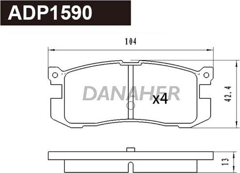Danaher ADP1590 - Set placute frana,frana disc aaoparts.ro