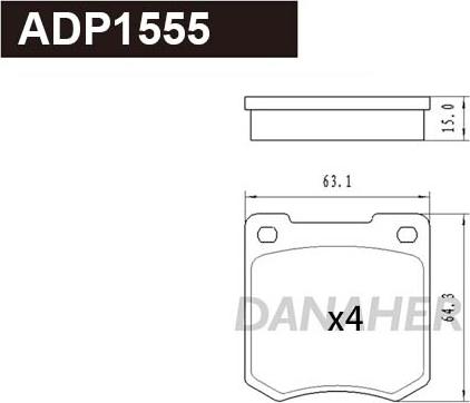Danaher ADP1555 - Set placute frana,frana disc aaoparts.ro
