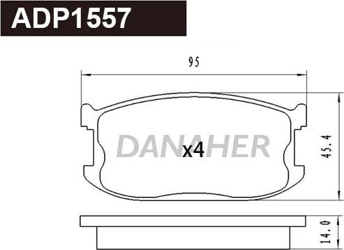 Danaher ADP1557 - Set placute frana,frana disc aaoparts.ro