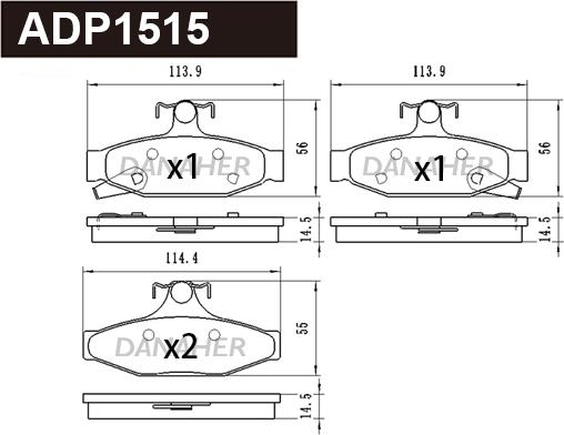 Danaher ADP1515 - Set placute frana,frana disc aaoparts.ro