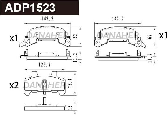 Danaher ADP1523 - Set placute frana,frana disc aaoparts.ro