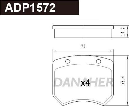 Danaher ADP1572 - Set placute frana,frana disc aaoparts.ro