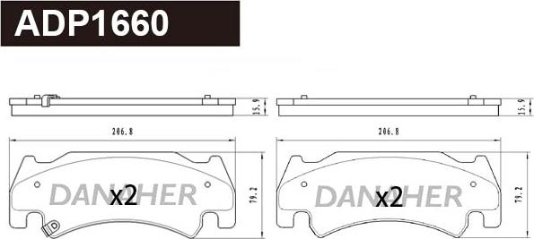 Danaher ADP1660 - Set placute frana,frana disc aaoparts.ro