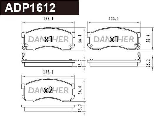 Danaher ADP1612 - Set placute frana,frana disc aaoparts.ro
