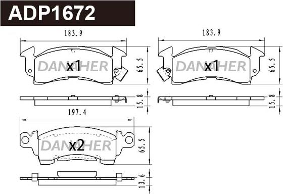 Danaher ADP1672 - Set placute frana,frana disc aaoparts.ro