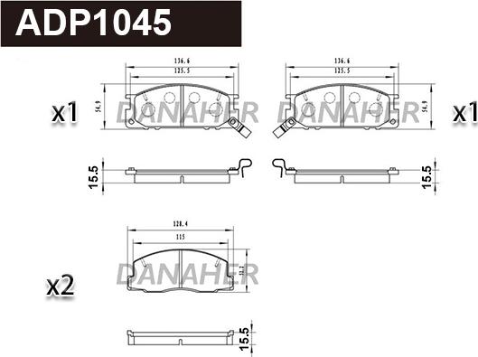 Danaher ADP1045 - Set placute frana,frana disc aaoparts.ro