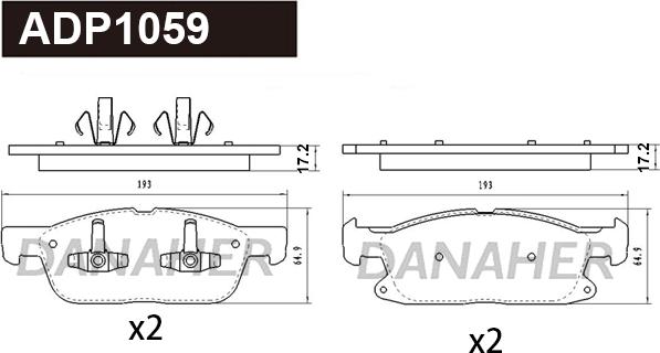 Danaher ADP1059 - Set placute frana,frana disc aaoparts.ro