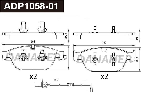 Danaher ADP1058-01 - Set placute frana,frana disc aaoparts.ro
