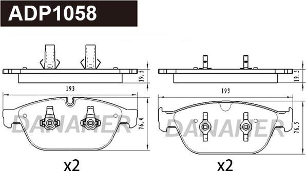 Danaher ADP1058 - Set placute frana,frana disc aaoparts.ro