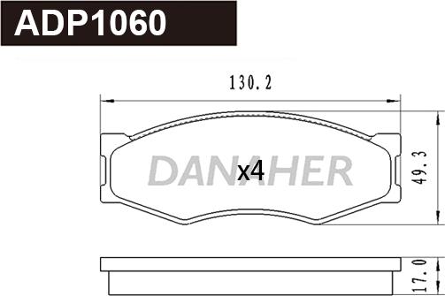Danaher ADP1060 - Set placute frana,frana disc aaoparts.ro