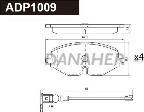 Danaher ADP1009 - Set placute frana,frana disc aaoparts.ro