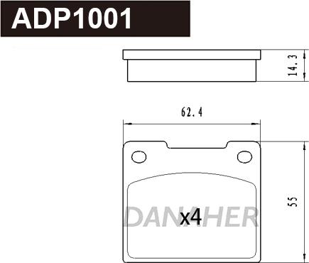 Danaher ADP1001 - Set placute frana,frana disc aaoparts.ro