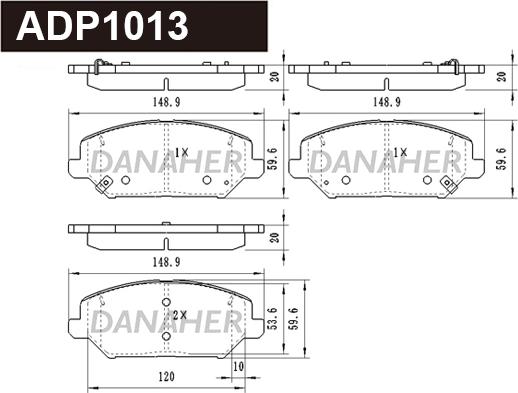 Danaher ADP1013 - Set placute frana,frana disc aaoparts.ro