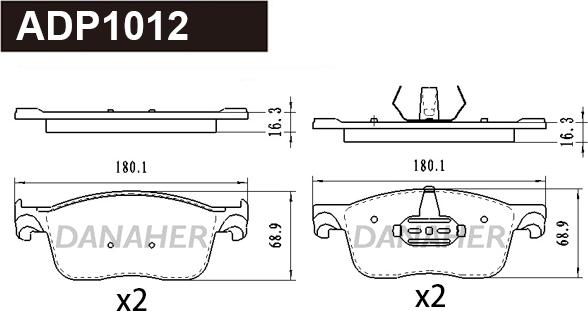 Danaher ADP1012 - Set placute frana,frana disc aaoparts.ro