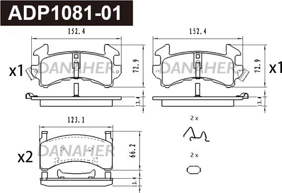 Danaher ADP1081-01 - Set placute frana,frana disc aaoparts.ro